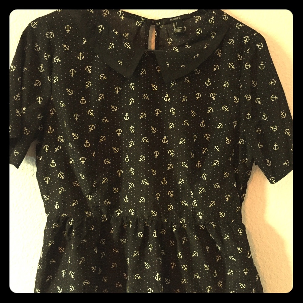 Anchor pinup peplum top